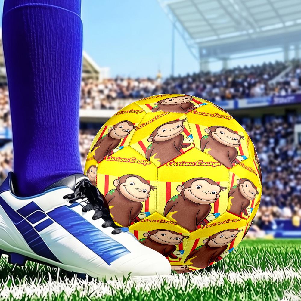 Curious George And Elephant Adventure Size 5 Soccer Ball, Suitable for Training and Matches, High-Elasticity, Wear-Resistant Material Gift for Fan