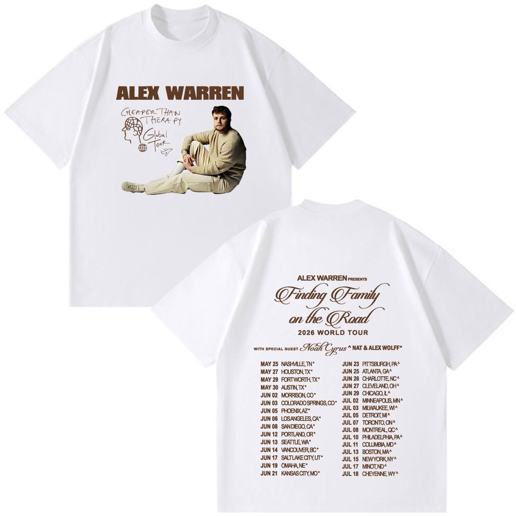 Alex Warren 2026 Tour Graphic Merch T Shirts Unisex Unisex Fashion Vintage Tshirts Short Sleeve Cotton Loose Hiphop Male T Shirts