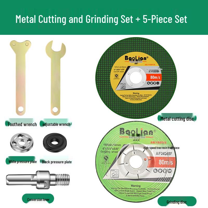 Baolian Electric Drill To Angle Grinder Converter Kit: Chuck, Connecting Rod, and Cutting Attachment