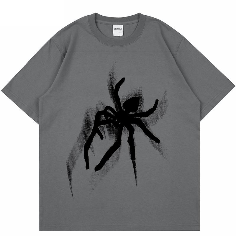 Hip Hop Tshirt Y2K Aesthetic Spider Streetwear TShirt Harajuku Punk Gothic Oversized T Shirt 2024 Hip Hop Loose Tops Tee Cotton