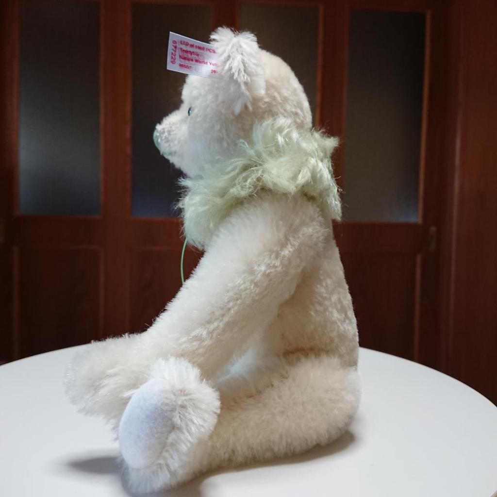 [USED] White Tag YUKI 26cm Steiff Teddy Bear with Certificate of Authenticity
