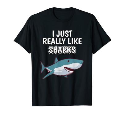 Eu realmente gosto de roupas de tubarão (Tubarão) (Camiseta Tubarão)