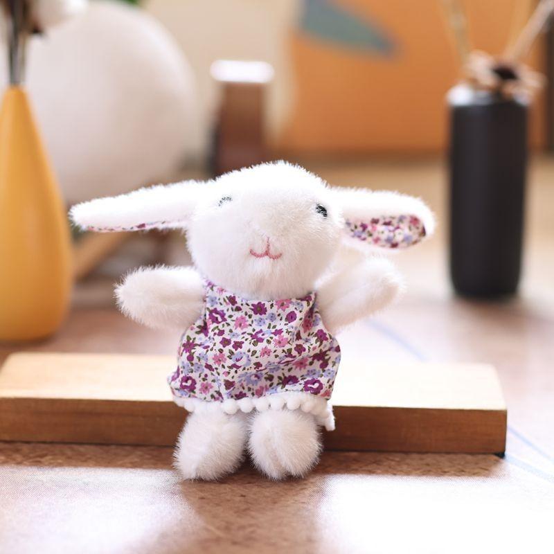 Plush Bunny Keychain With Dot Pattern For Kids And Collectors