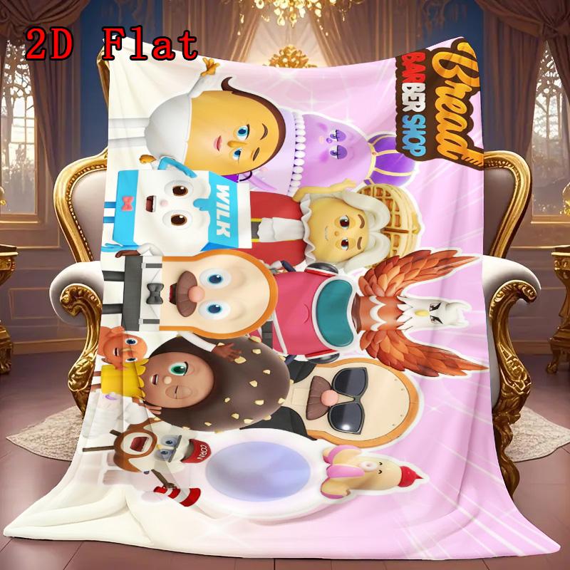 Bread Barbershop 2D Flat Pattern Flannel Blanket High quality All Seasons Warmth and Comfort Perfect for Christmas Gifts.NMT0928244