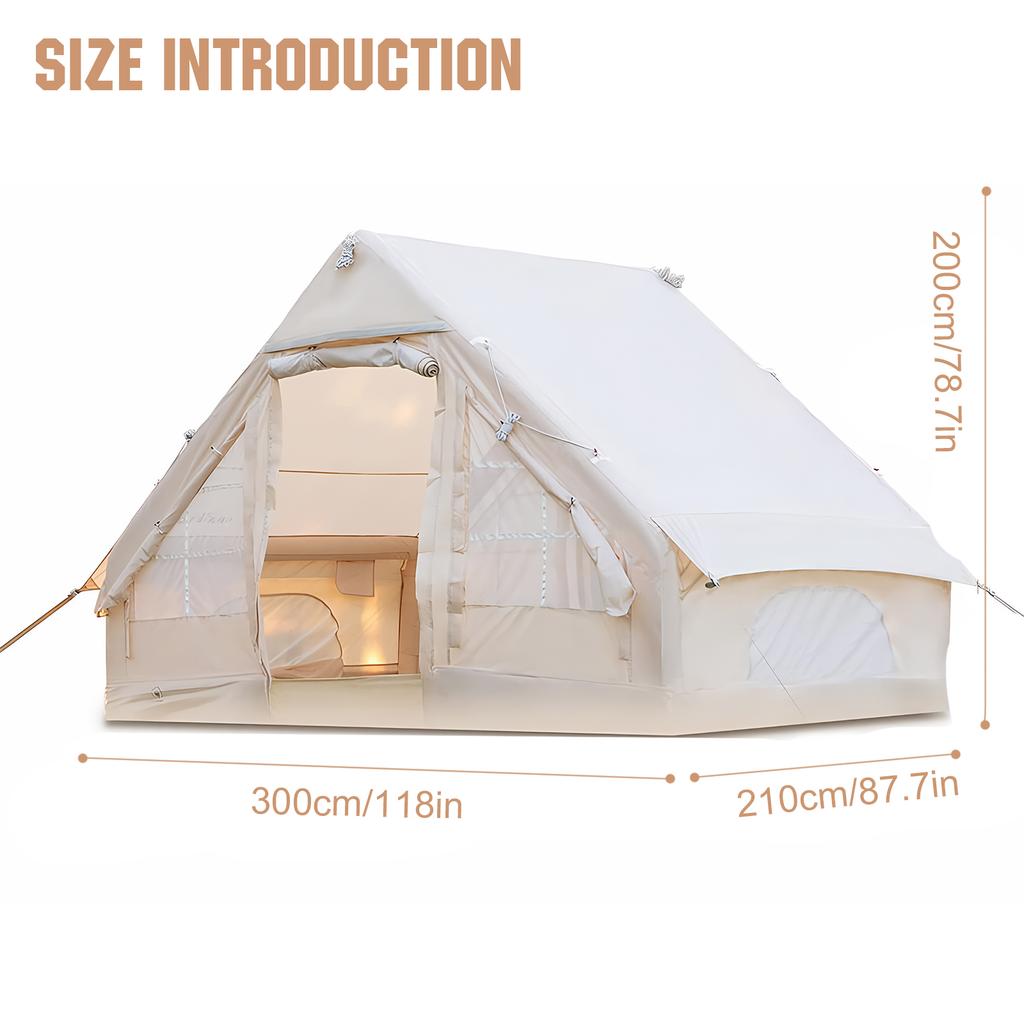 4-6 Person Auto Air Tent with Hand Pump Instant Camping Spacious Cabin Windproof Waterproof Outdoor Shelter for Hiking Travel