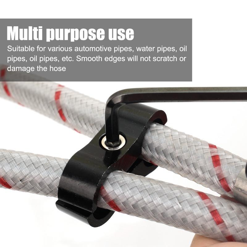 Universal Fuel Line Clamp AN6 AN8 AN10 Hose Separator Billet Aluminum Finisher for Braided Oil Gas Water Pipe Car Accessories