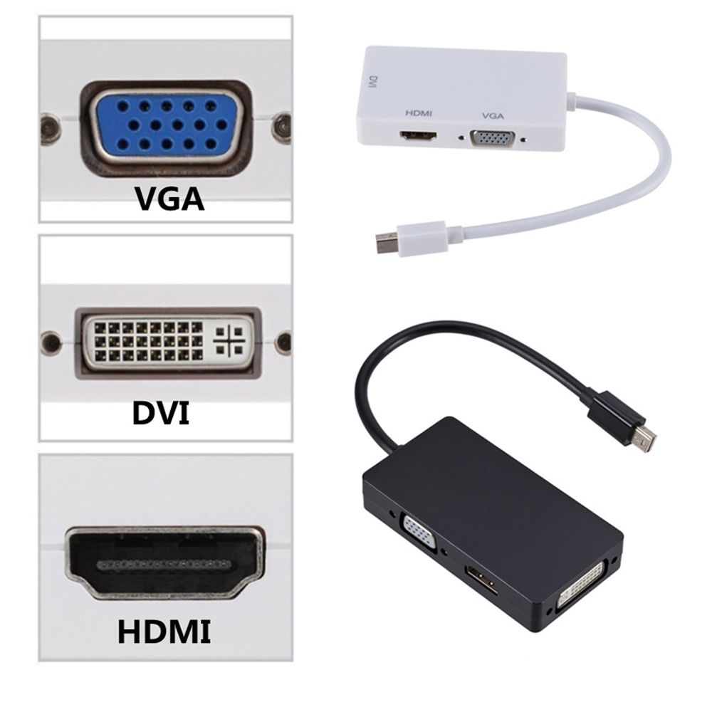 

Адаптеры Совместимый с HDMI адаптер Видео конвертер Кабель DP в DVI VGA HDMI Адаптер Кабель Mini DP Hub чёрный