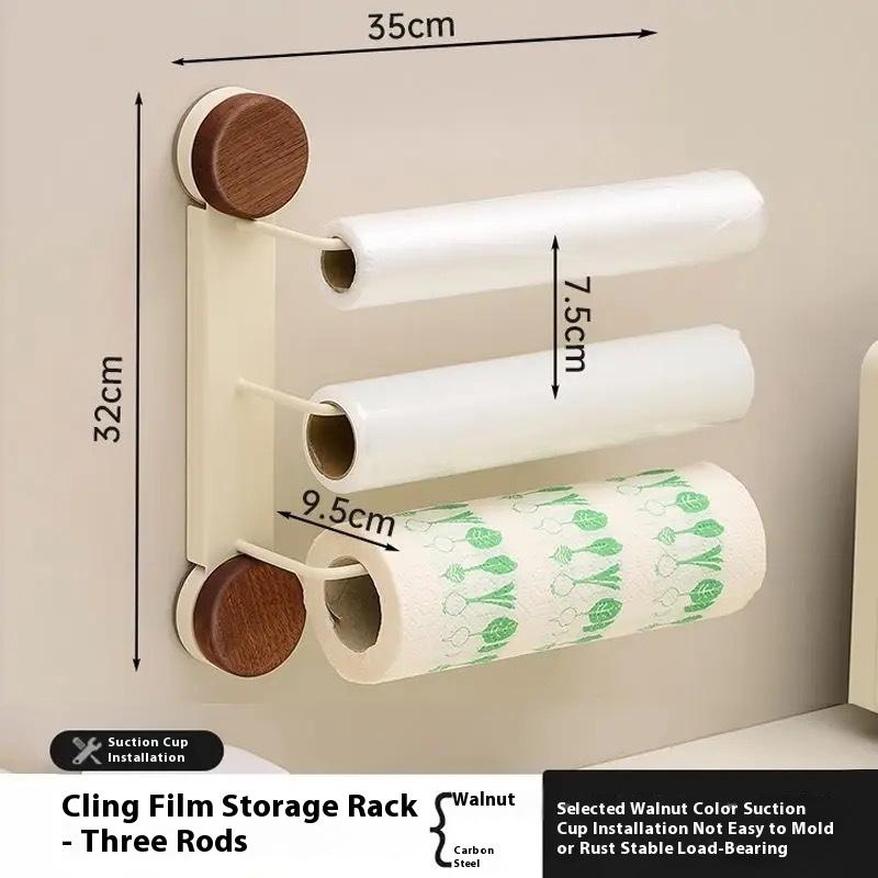 

Suction Cup Kitchen Wrap Dispenser, No-Drill Punch Free Holder for Plastic Wrap, Aluminum Foil, Paper Towels & Bags белый