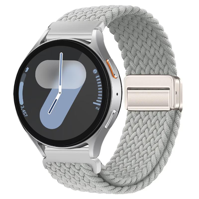 

20мм 22мм Плетений нейлоновий ремінець для Samsung Galaxy Watch 7 Магнітний браслет-ремінець для Huawei Watch 3/4/GT4 Pro Amazfit GTR4 Ремінець 22mm width перлина білого кольору