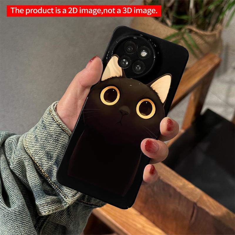 2DFlat Xiaomi Redmi phone caseGlowing Eyes Cat Designsuitable for Redmi Note 11 12 13 14 A3 K80 15 17 Ultra