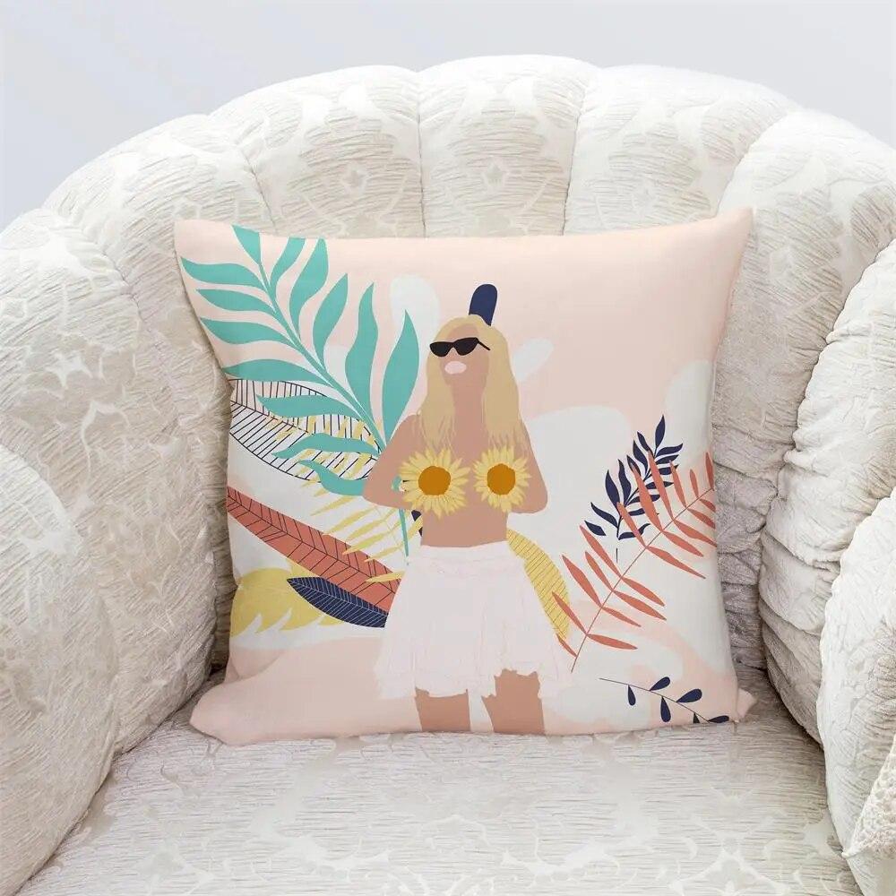 Bedroom Living Room Home Cushion Cover Geometric Abstract Pillowcase Modern Office Decor