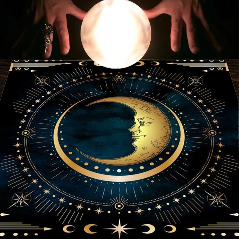 Square Flannelette Tarot Altar Cloth Board Game Pad Astrological Oracles Pad Table Cover Card Mat Divinations Tablecloth