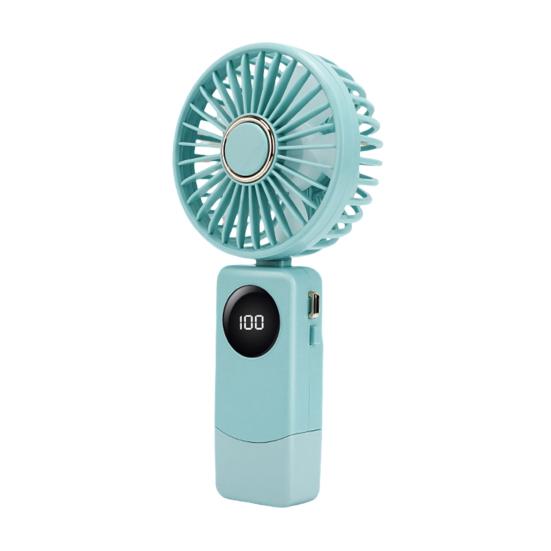 Handheld Fan 90-Degree Adjustable Head Portable Mini Fan USB Charging Large Battery LED Battery Indicator Fan циан