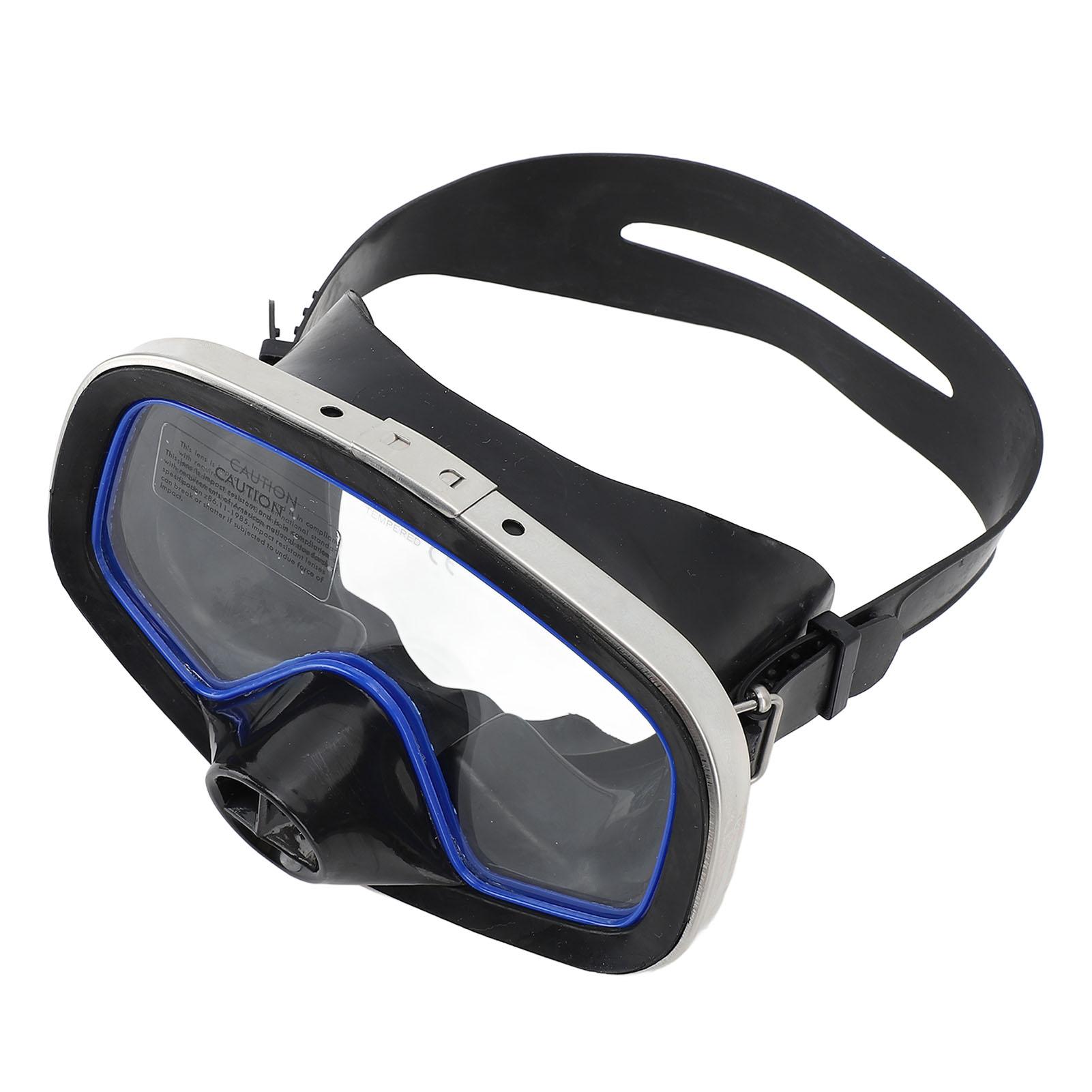 

Diving Goggles Silicone Waterproof Tempered Glass Lens Underwater Goggles for Snorkeling Swimming Blue синій