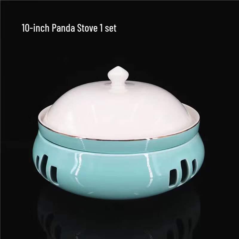 Nordic Ceramic Heating Soup Plate with Panda Design