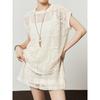 New 2025 Suit Women Knitting Beach Short Sleeve Lace Short Pants Hollow Out Sexy O-Neck Summer Style Tops Tees Loose Basic