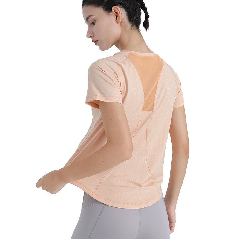 

Женский быстросохнущий сетчатый топ для йоги - Свободная дышащая спортивная футболка с коротким рукавом Large