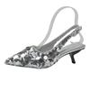 Elegant High Heels Silver Pumps Women 2024 Summer Slingbacks Pointed Toe Party Shoes Woman Solid Thin Heeled Sandals Ladies