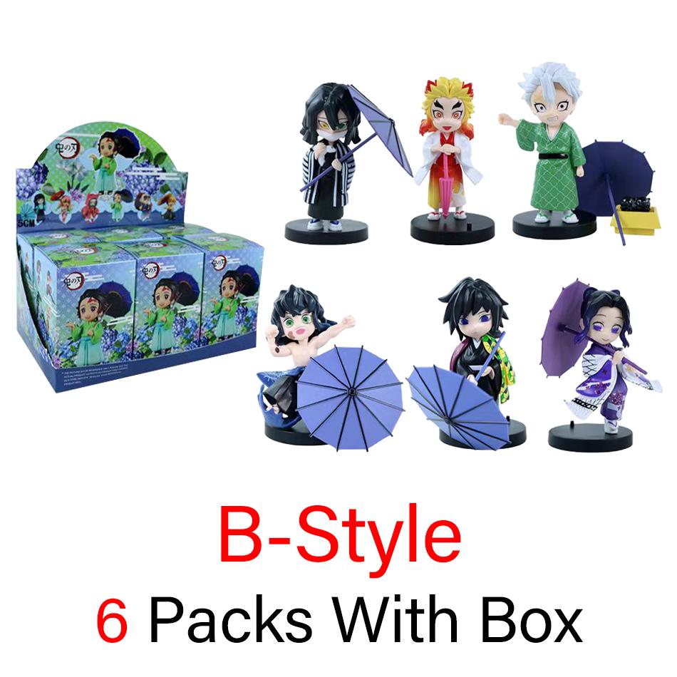 Animation 6Pcs/Kit Q Version Demon Slayer Boxed Action Figure Miniature Figurine Decoration Piece Attachment Animation Design Adorable Decoration