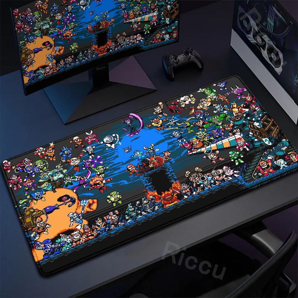 xcm Mousepad Megaman Anime Keyboard Pad Xxl Table Protector Rubber Carpet Pc Office Accessories Gamer Nonslip Speed Deskmat