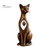 Country Style Decor Vintage Distressed Cat Figurine, Rustic Animal Statue for Desk Shelf Home Modern Simple Accents Decor, Handcrafted Retro Ornament,