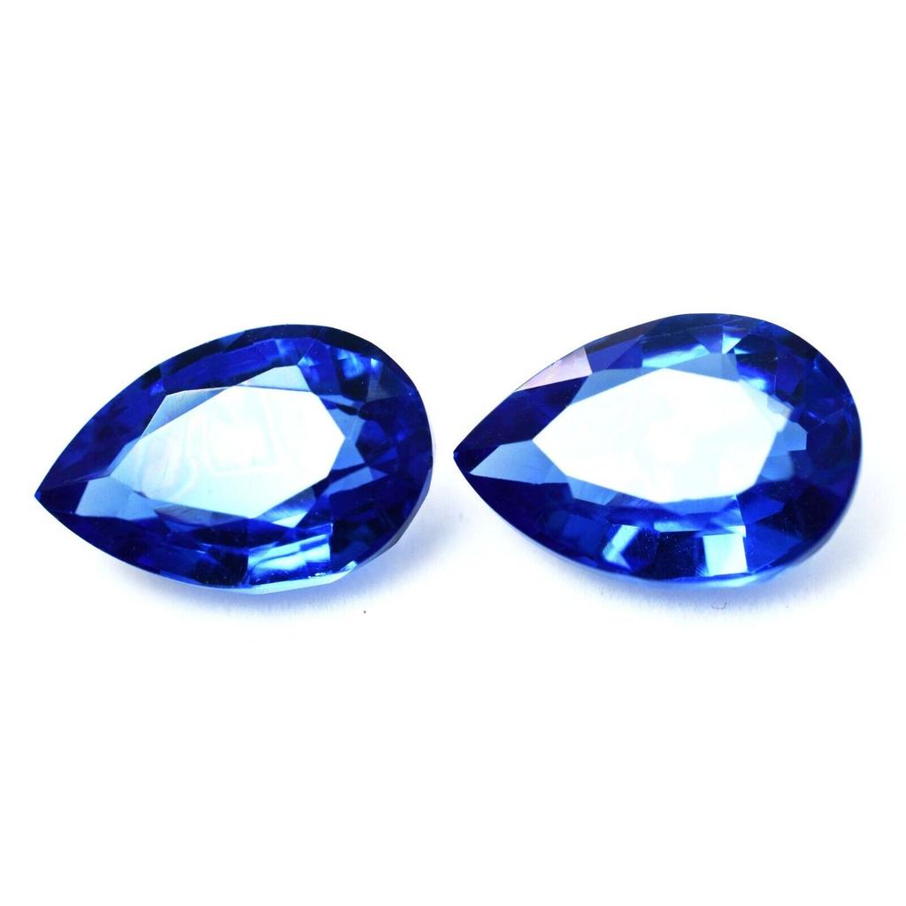 Natural Blue Tanzanite Loose Gemstone 16.60 ct Pear Cut Pair for Collection for Jewelry Designs