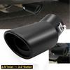 Black Car Exhaust Pipe Steel Stainless Bend Muffler Tip Tail Throat 2.5"