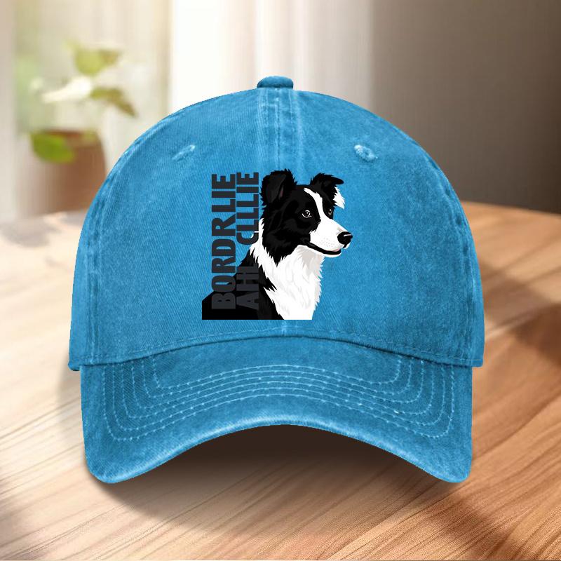 Border Collie Hund Grafik Baseballkappe Leicht Atmungsaktiv Polyester Verstellbare Mütze Für Hundeliebhaber Lässig Outdoor