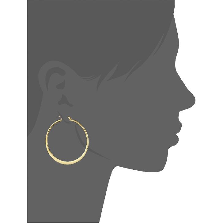 Amazon Essentials Gold Plated or Stainless Steel Flattened Hoop Earrings