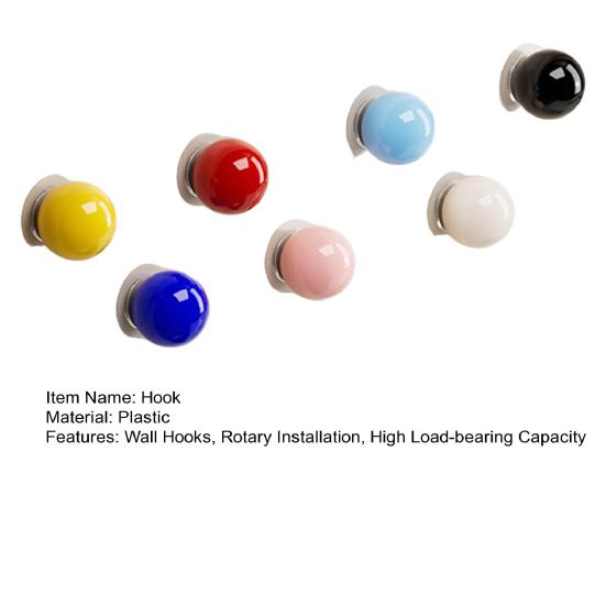 7PCS Hooks Colorful with Suction Cup Design Hooks Reusable Load-bearing Capacity Wall Hooks for Ceramic Tiles Glass Mirrors