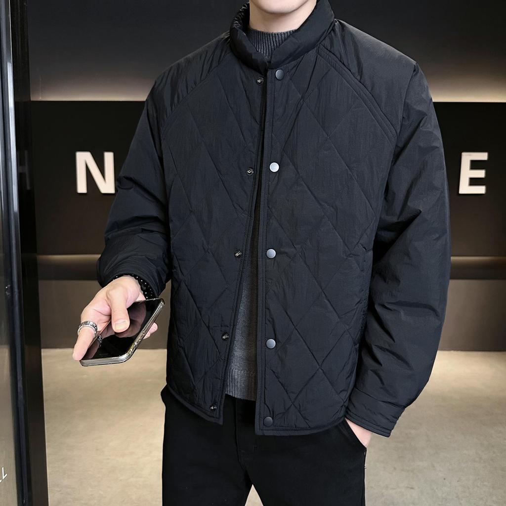 Herren Trendige gesteppte Daunenjacke 2025 mit leichtem weißen Entendaunen-Inlay