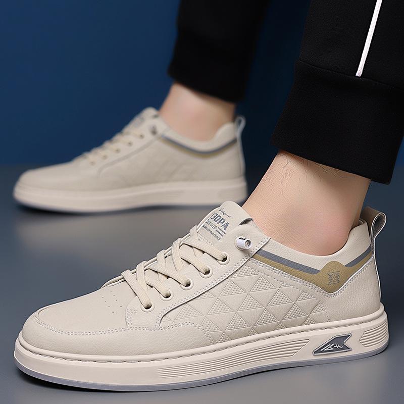 Fashion 2025 Board Shoes One Step Men's Spring Korean Edition Business Sports Casual Leather Shoes Men