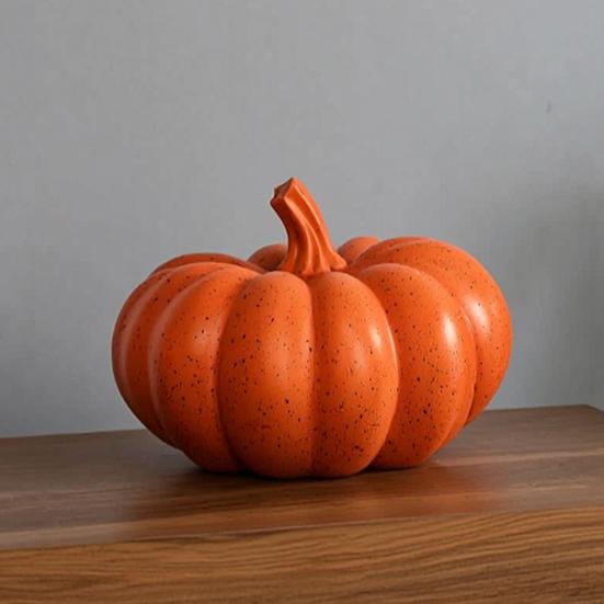 Halloween Pumpkin Ornaments, Resin Delicate Texture Stable Sculpture, Spotted Textured Accents, for TV Cabinet Wine Cabinet Table Decor