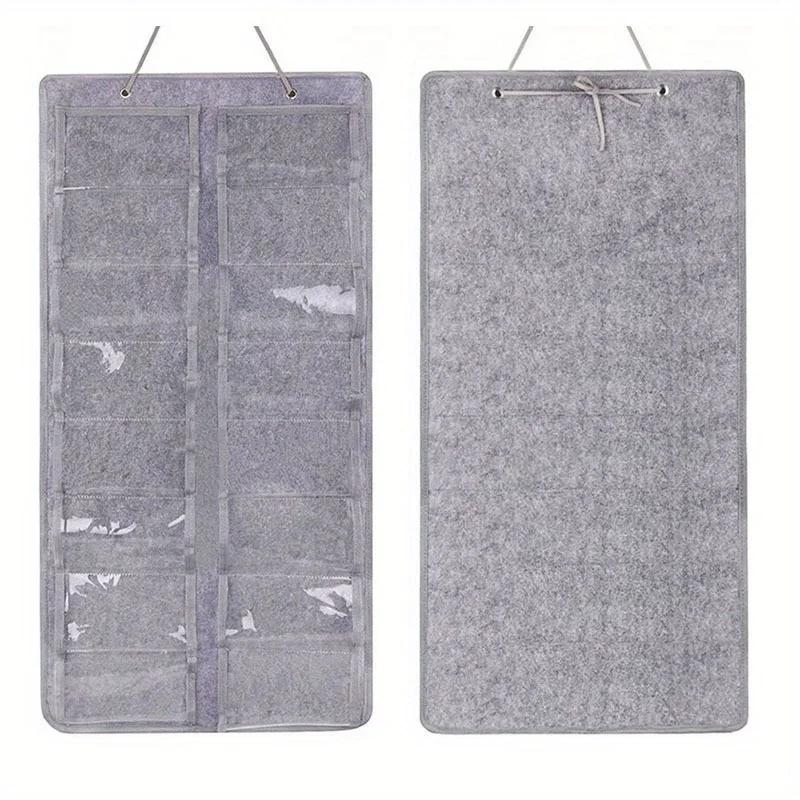 16 Slots Felt Eyeglasses Stand Holder for Sunglasses Glasses Storage Display Hanging Bag Wall Pocket Storage Box Organizer Bags