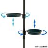 Richell Saucer Botany Hanging Pole Plate N Width 199mm x Depth 255mm x Height 62mm Black 360 Degree Adjustment For Hanging Pole and Hanging Stand