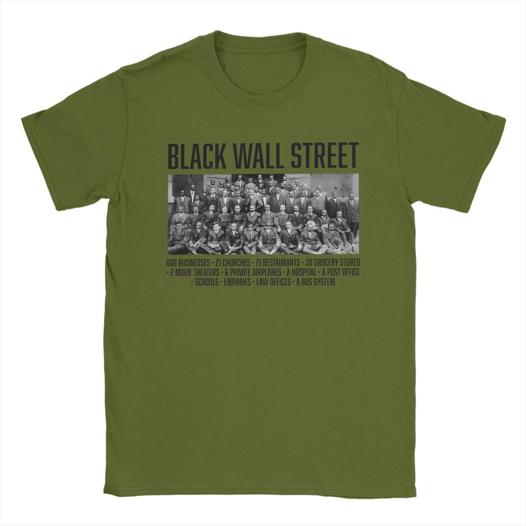 Black Wall Street Facts Black History TShirt Beach Cotton TShirts For Adult Casual Tshirt ShortSleeved Y2K Retro Tees