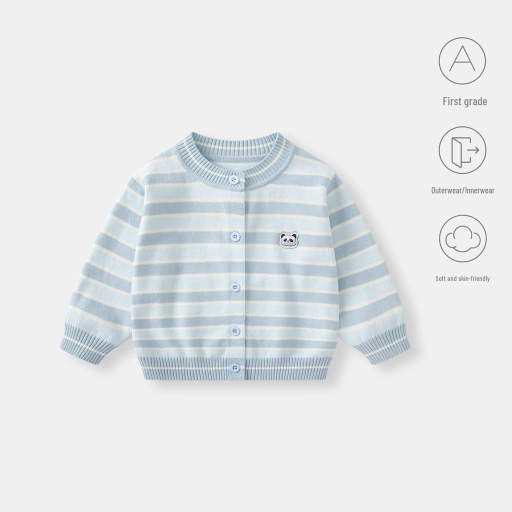 Boys' 2026 Spring Knit Cardigan - Infant Thin Sweater Top