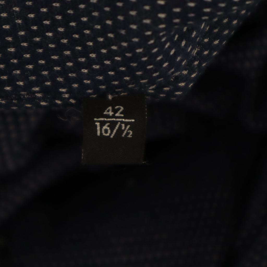 Emporio Armani Overall handle Long sleeve Cotton shirt 42 Navy Men's Used