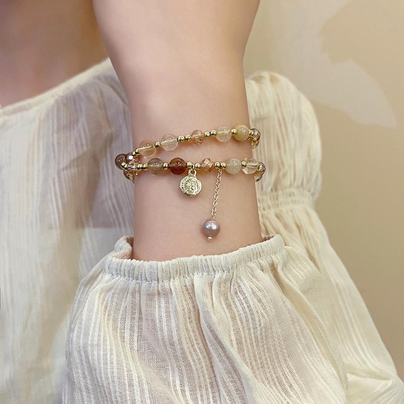 Forest-Style Beaded Double-Layer Stacking Bracelet: Retro, Elegant, and Exquisite Design