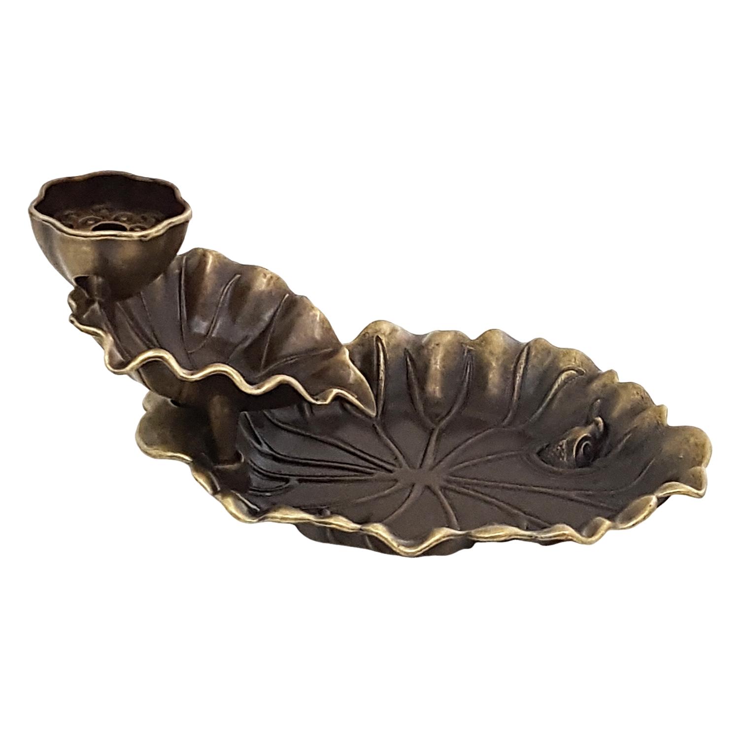 Mini lotus leaf counter current incense burner Chinese decorative alloy material incense burner Home decoration
