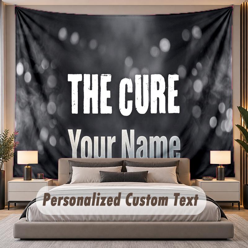 Custom Name Text Tapestry The Cure Personalized Polyester Wall Tapestry For Bedroom And Room