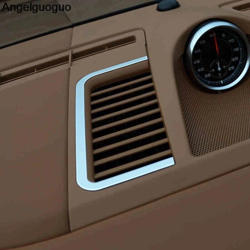 Car Styling 2 Pcs Center Control Dashboard Air Conditioning Outlet Decoration Frame Cover Trim for Porsche Panamera 2009-2015