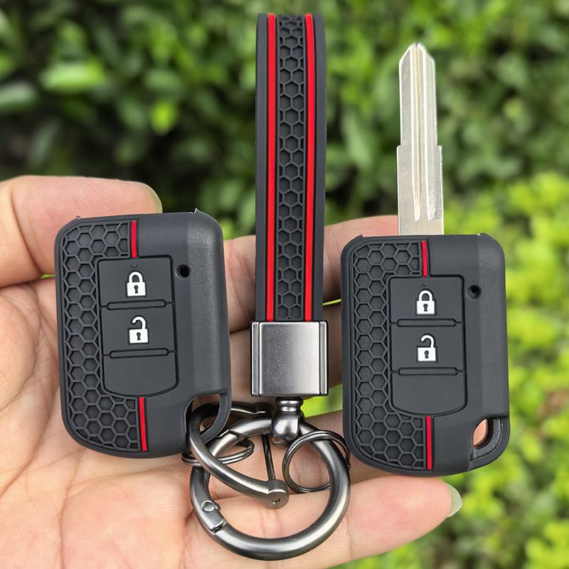 Silicone Car Key Cover Case For Mitsubishi ASX ASH Outlander Lancer EX Galant Pajero L200 2 Button Keyring Protector