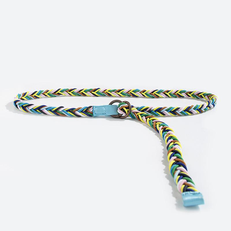 Woven Trendy Boho Waist Belt With Colorful Rope For Accessories Womens