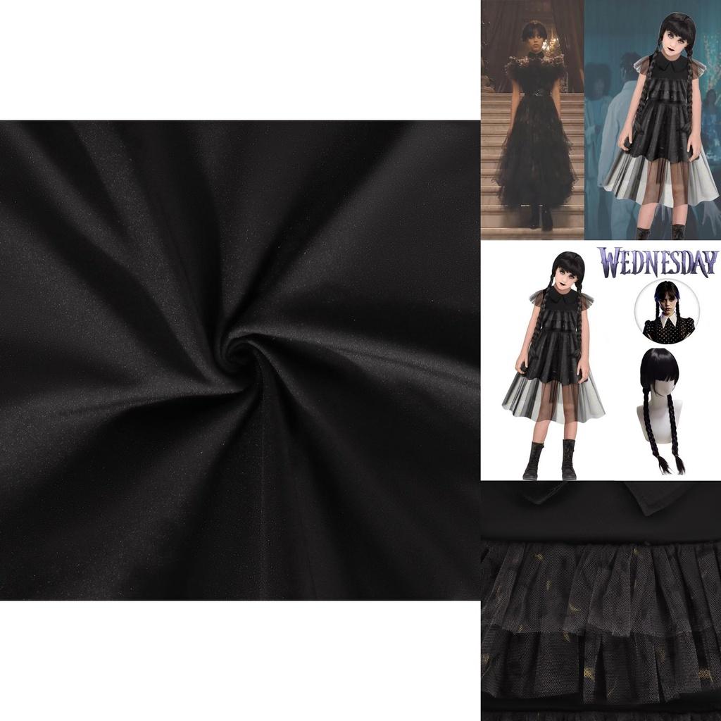 Wednesday Addams Rodzina Addamsów Cosplay Czarna Sukienka Mundurek Taneczny Impreza