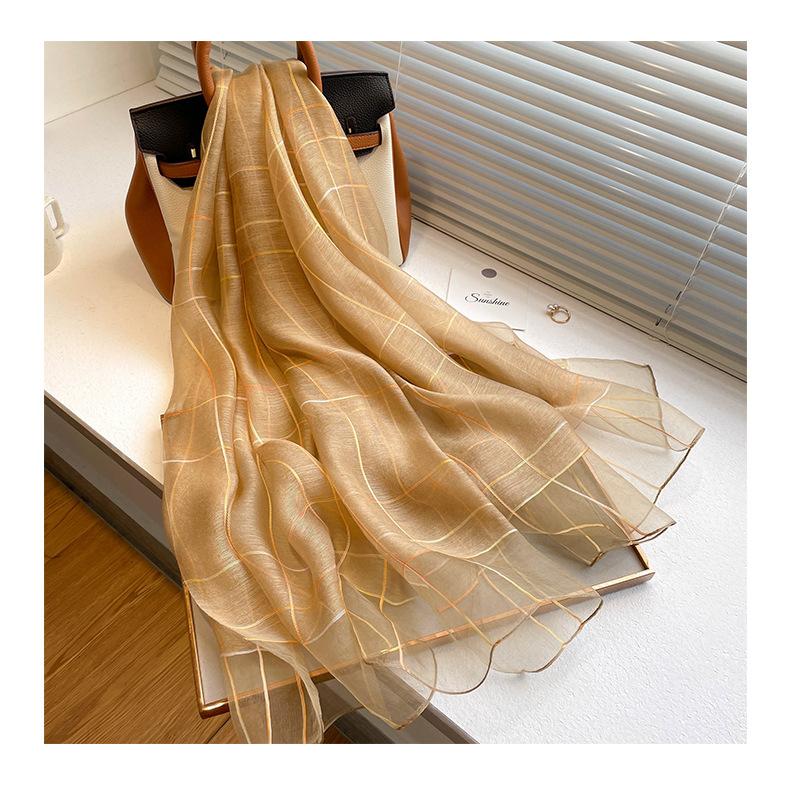 Plaid silk wool scarf women hijab for ladies pashmina shawls and wraps New Foulard Bandana Bufanda Blanket Scarves
