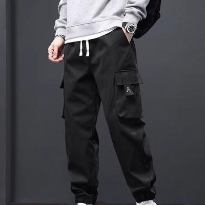 Men's Casual Pants Fashion Loose Straight Wide Leg Pants Men Streetwear Hip-hop Pocket Cargo Pants Mens Trousers