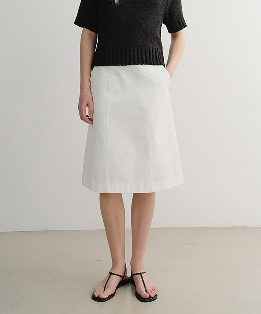 Ia Cotton Line Skirt (White)