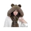 Winter Hat Leopard Print Imitation Fox Fur Windproof Hat Cold Weather Warm Ear Protection
