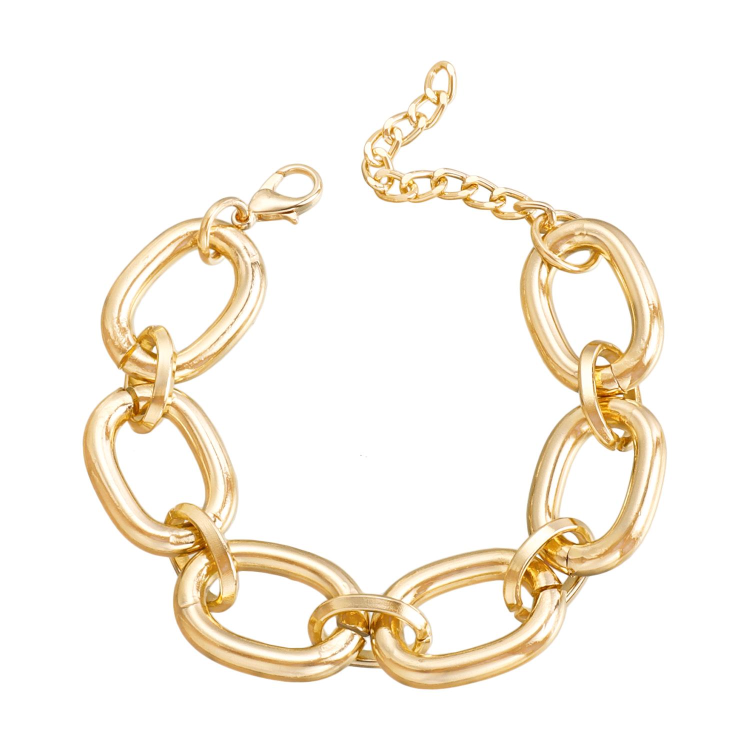 European and American jewelry, punk exaggerated hip-hop thick aluminum chain necklace, geometric single-layer necklace Necklace